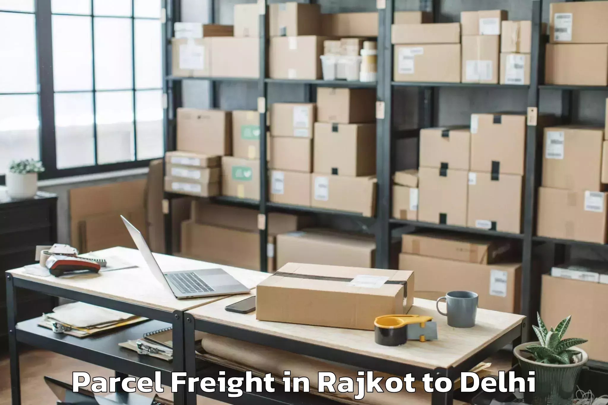 Reliable Rajkot to Omaxe Connaught Place Parcel Freight